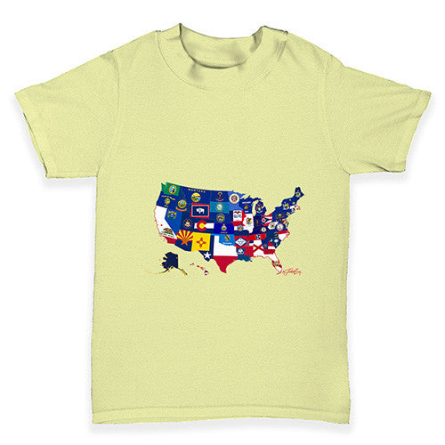 USA States and Flags Baby Toddler T-Shirt