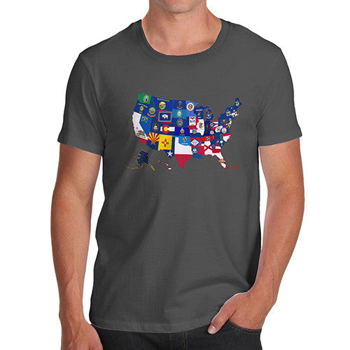 Men's USA States and Flags  T-Shirt