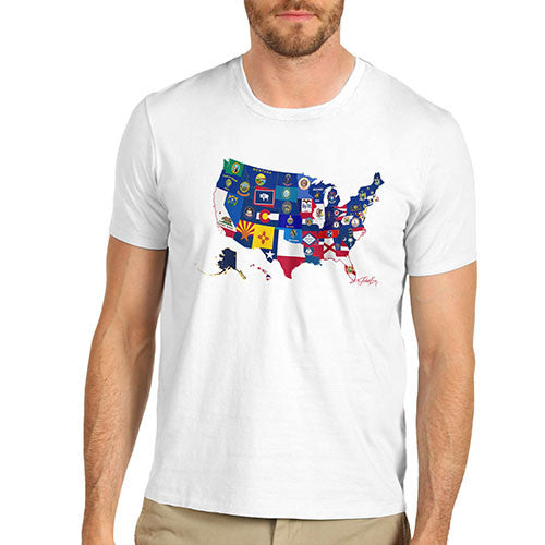 Men's USA States and Flags  T-Shirt