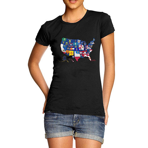 Women's USA States and Flags  T-Shirt