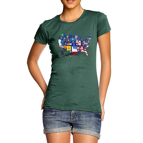 Women's USA States and Flags  T-Shirt