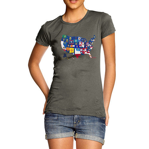 Women's USA States and Flags  T-Shirt