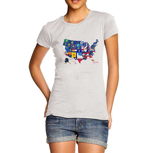 Women's USA States and Flags  T-Shirt