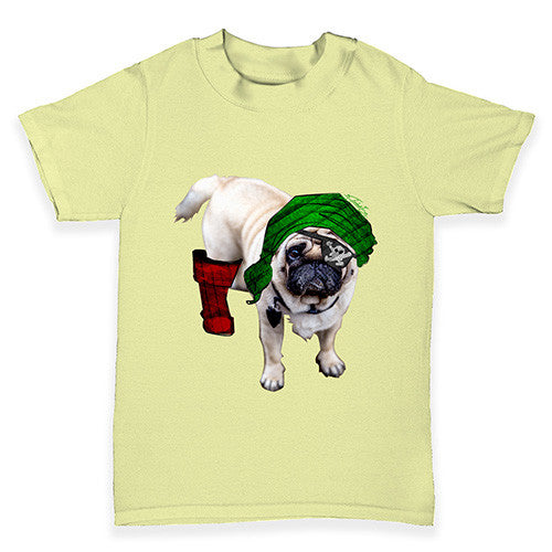 One-Eyed Pirate Pug Baby Toddler T-Shirt