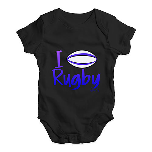 Bodysuit Baby Romper I Love Rugby Baby Unisex Baby Grow Bodysuit 18-24 Months Black