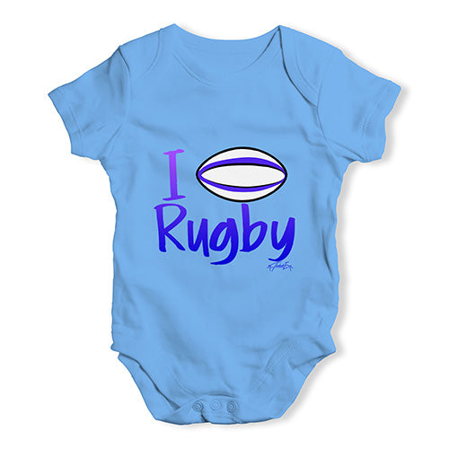 Funny Baby Clothes I Love Rugby Baby Unisex Baby Grow Bodysuit 0-3 Months Blue