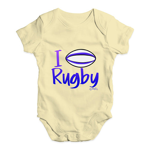 Funny Baby Onesies I Love Rugby Baby Unisex Baby Grow Bodysuit Newborn Lemon