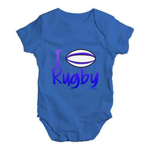 Baby Onesies I Love Rugby Baby Unisex Baby Grow Bodysuit Newborn Royal Blue
