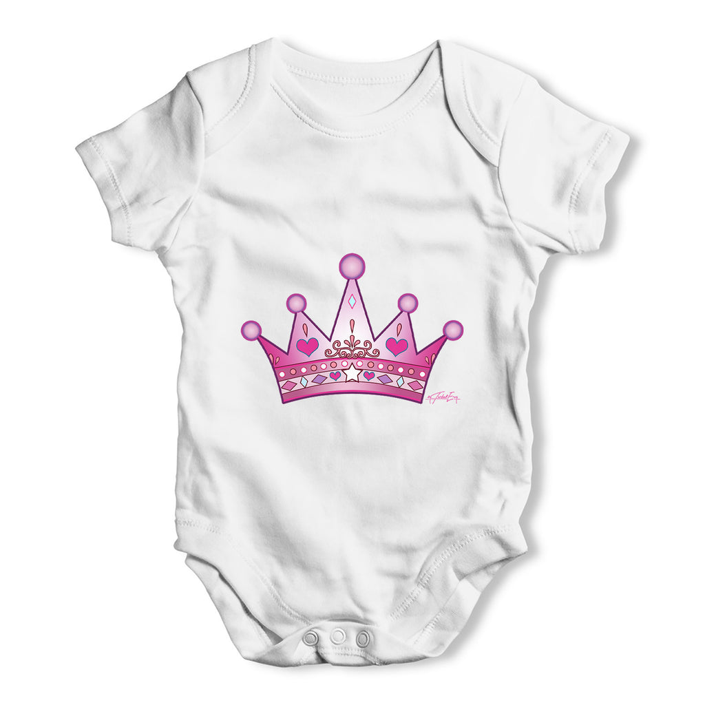 Pink Princess Crown Baby Grow Bodysuit