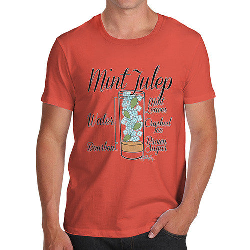 Men's Cocktail - Mint Julep Recipe T-Shirt