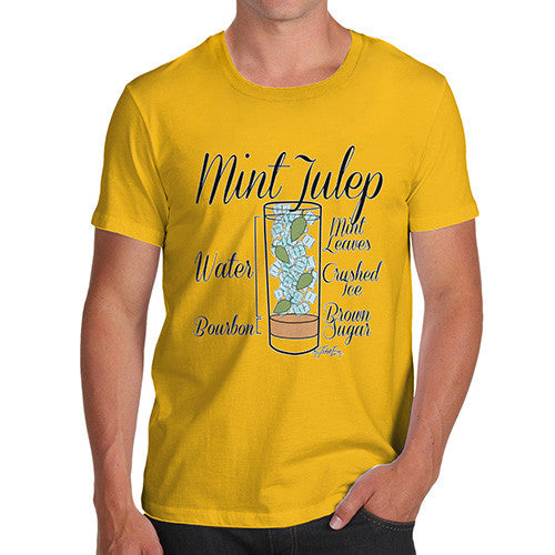 Men's Cocktail - Mint Julep Recipe T-Shirt