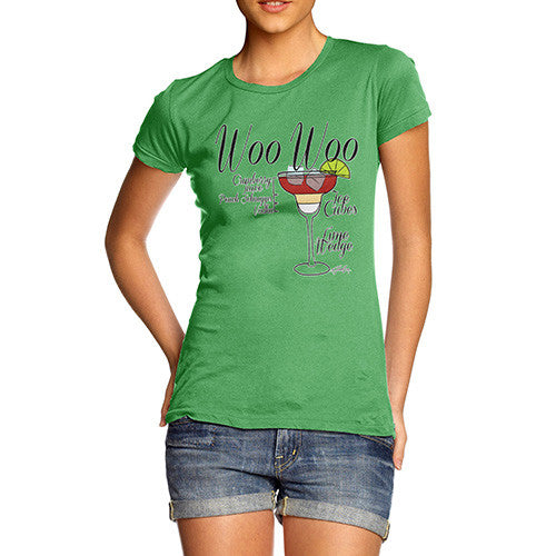 Women's Woo Woo Cocktail Recipe T-Shirt