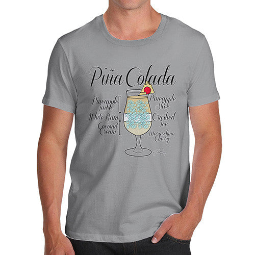 Men's Pina Colada Cocktail Recipe T-Shirt