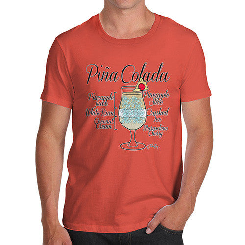 Men's Pina Colada Cocktail Recipe T-Shirt