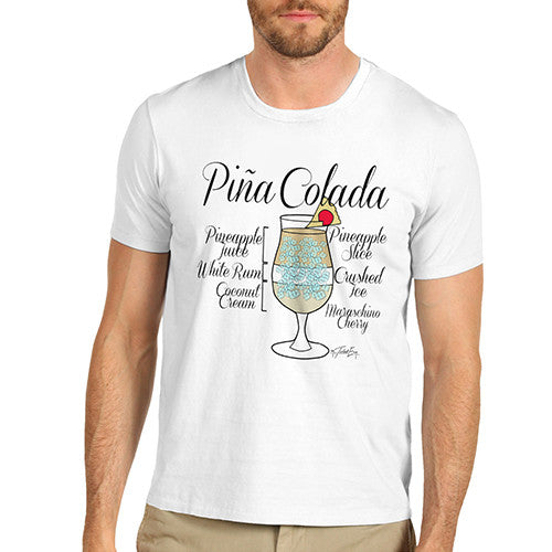 Men's Pina Colada Cocktail Recipe T-Shirt