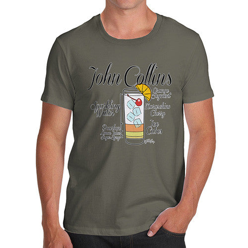 Men's John Collins Drink Recipe T-Shirt