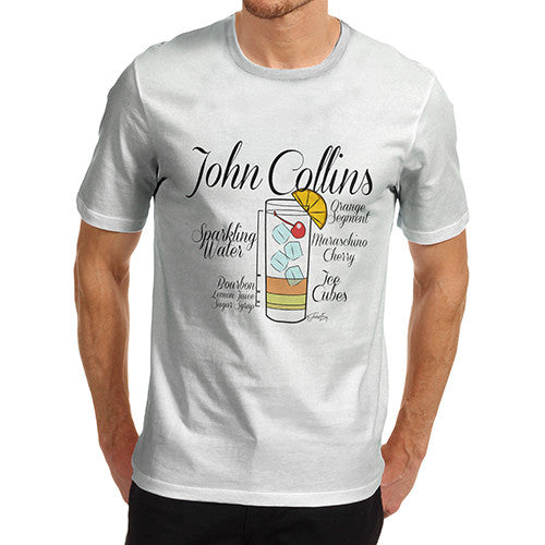 Men's John Collins Drink Recipe T-Shirt