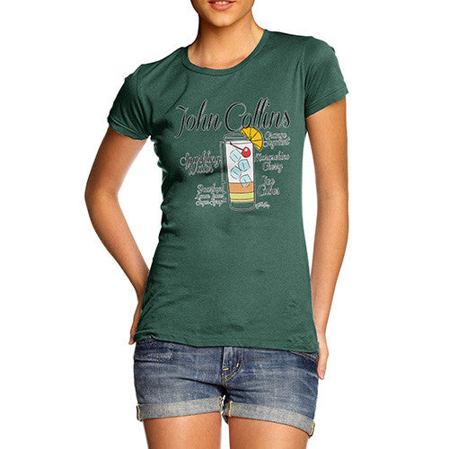 Women's John Collins Drink Recipe T-Shirt