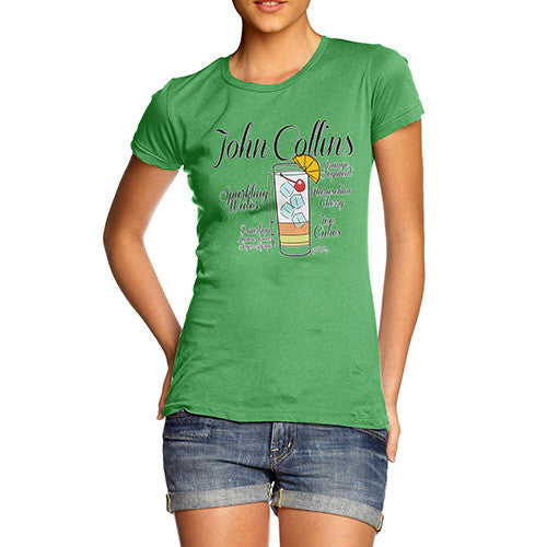 Women's John Collins Drink Recipe T-Shirt