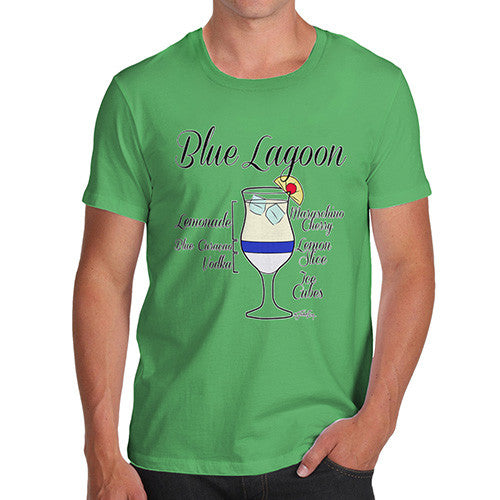 Men's Blue Lagoon Cocktail Recipe T-Shirt