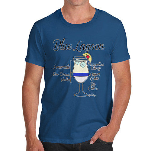 Men's Blue Lagoon Cocktail Recipe T-Shirt