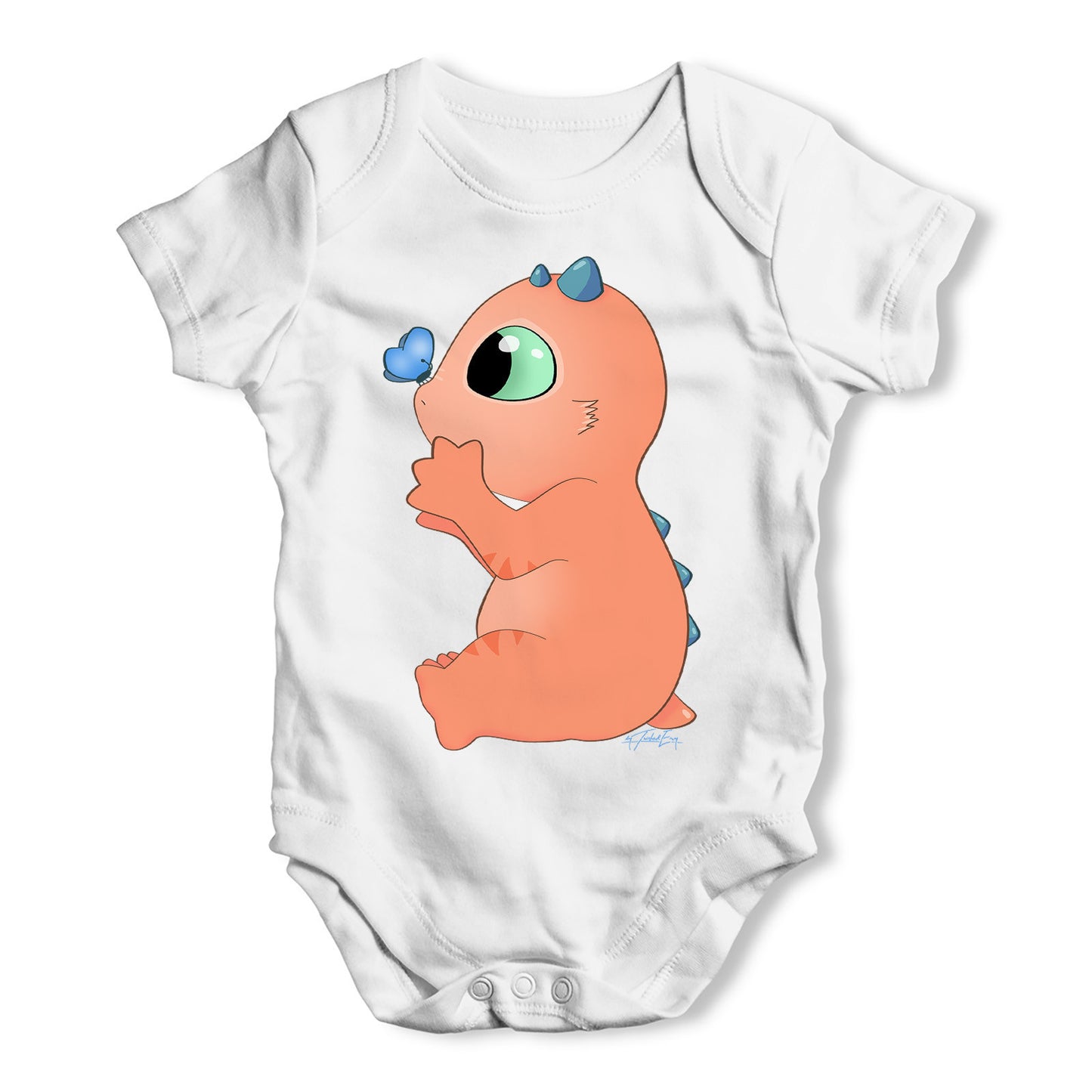 Snap The Dragon And Butterfly Baby Grow Bodysuit