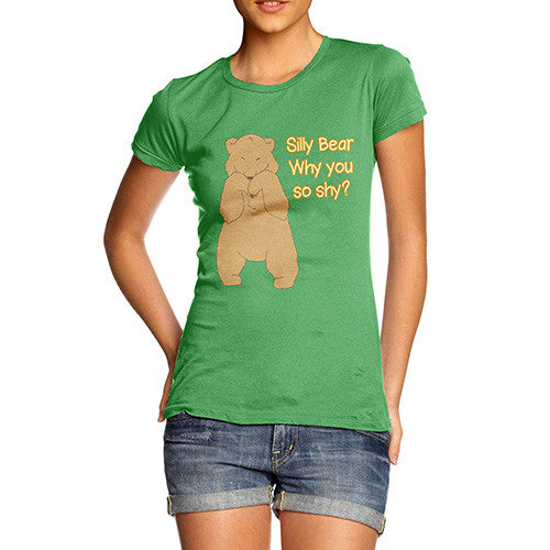 Women's Shy Silly Bear T-Shirt