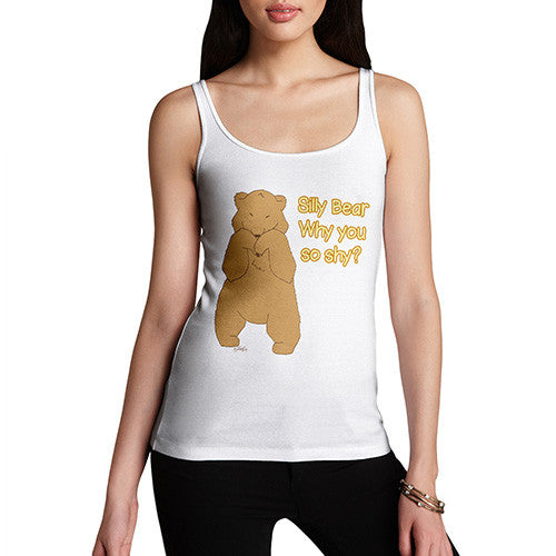 Women's Shy Silly Bear Tank Top