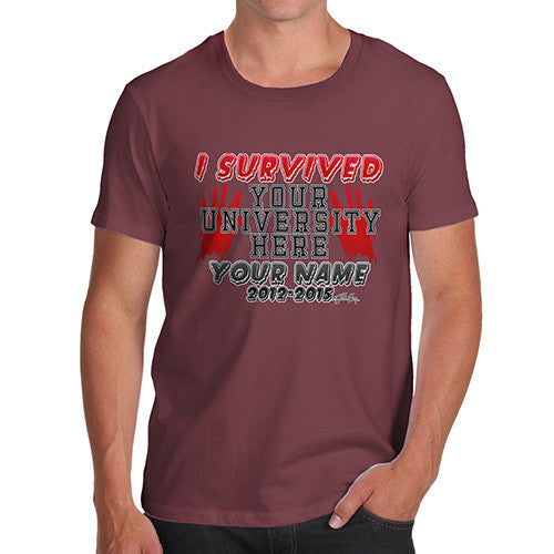 Men's Personalised I Survived University T-Shirt