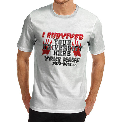 Men's Personalised I Survived University T-Shirt