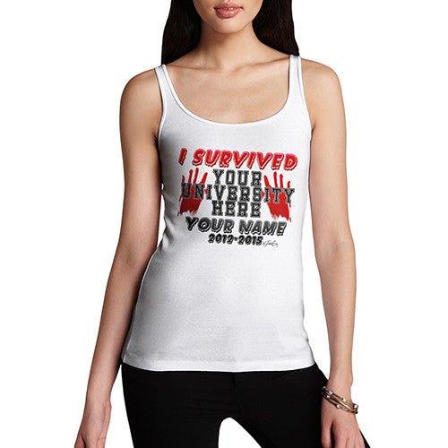 Women's Personalised I Survived University Tank Top