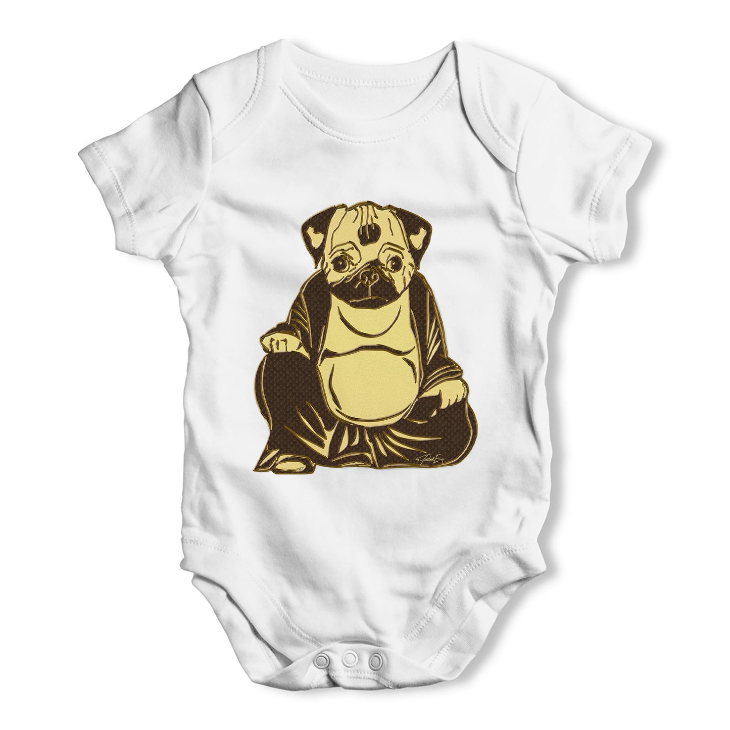 Buddha Pug Baby Grow Bodysuit