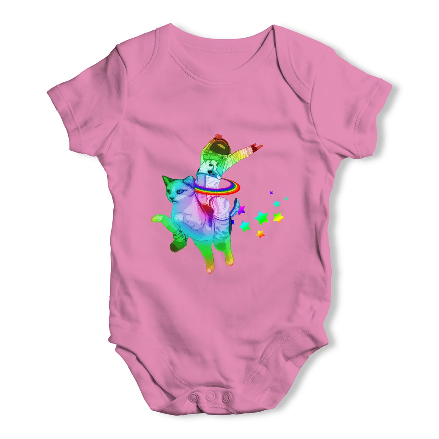 Space Cat Ride Baby Grow Bodysuit