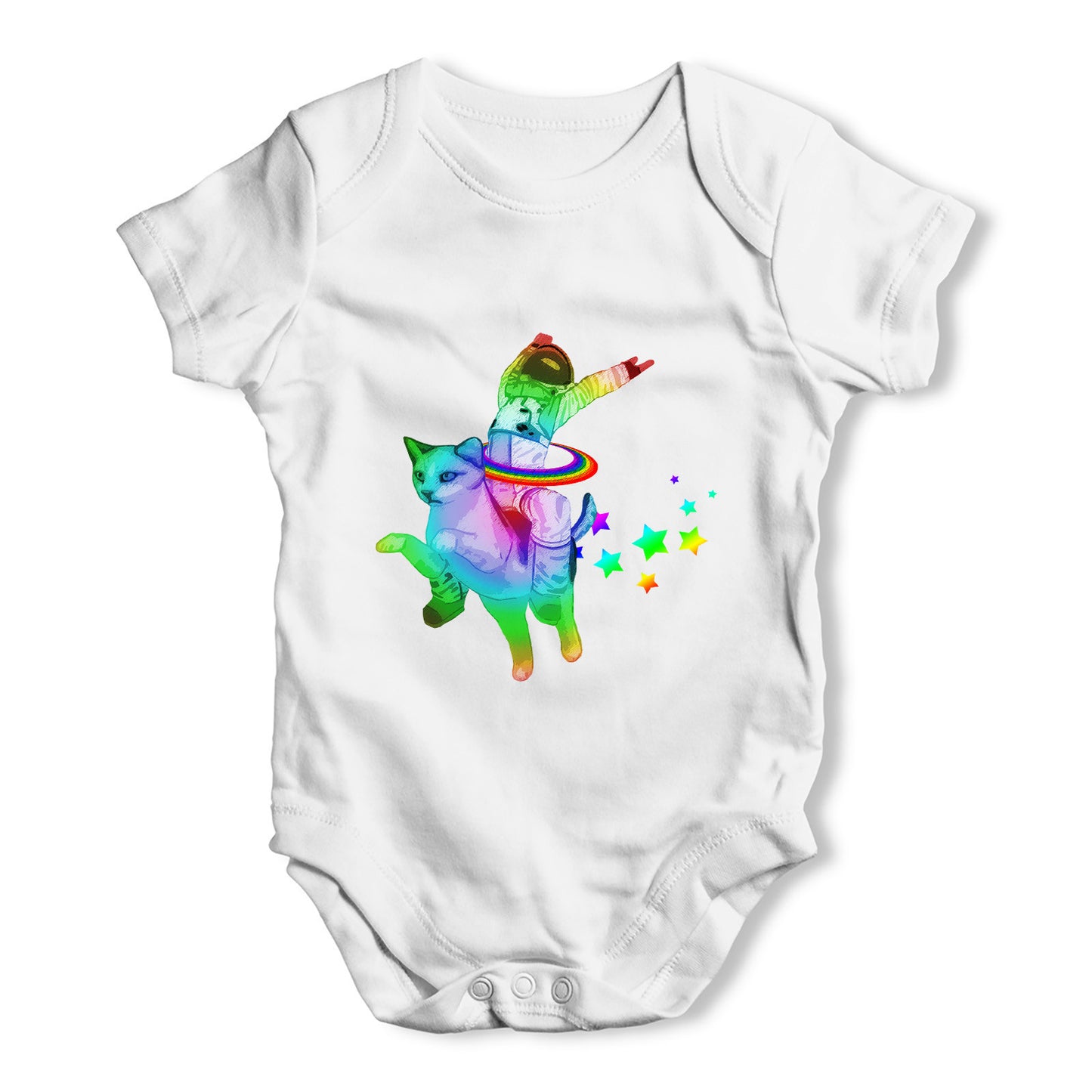 Space Cat Ride Baby Grow Bodysuit