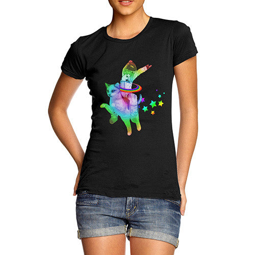 Women's Space Cat Ride T-Shirt