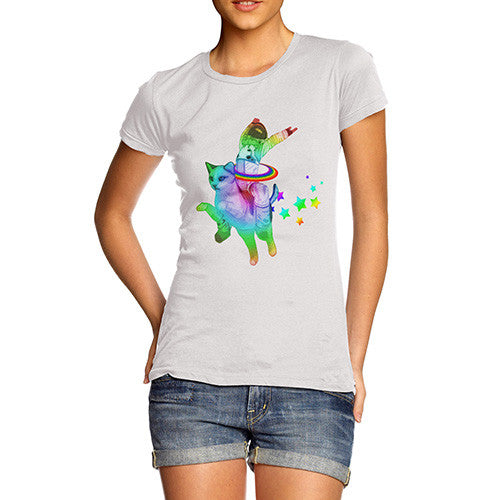 Women's Space Cat Ride T-Shirt