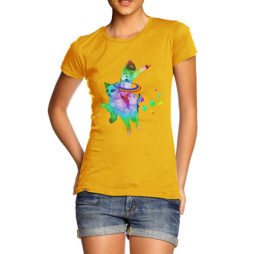 Women's Space Cat Ride T-Shirt