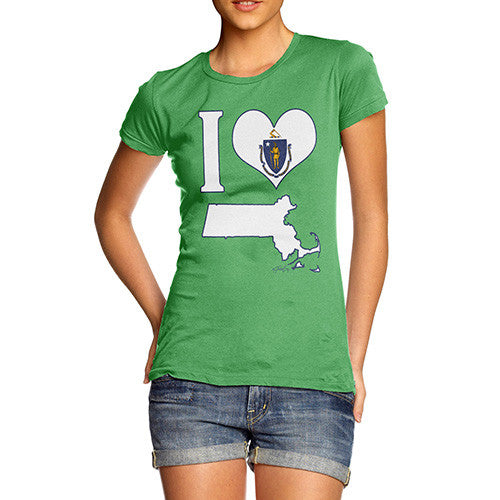 Women's I Love Massachusetts T-Shirt