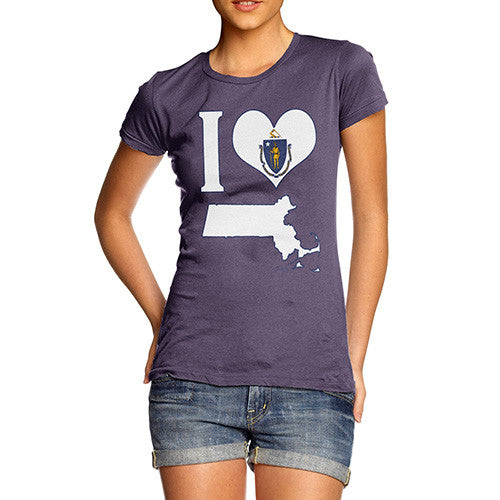 Women's I Love Massachusetts T-Shirt