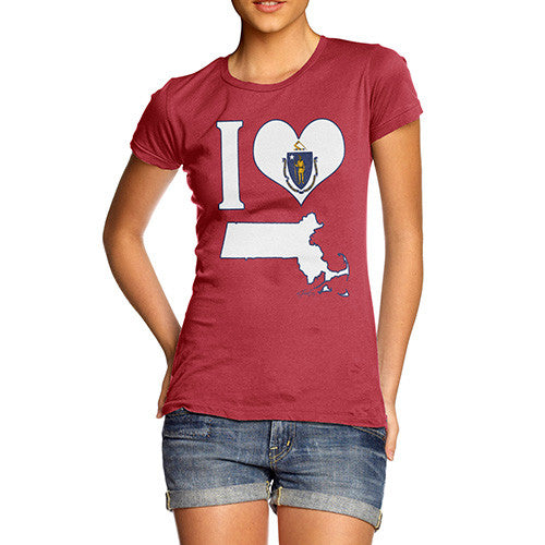 Women's I Love Massachusetts T-Shirt