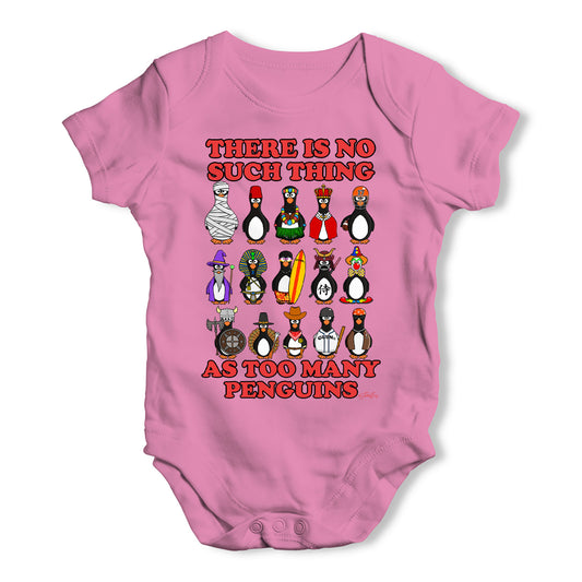 Too Many Penguins Baby Grow Bodysuit