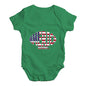 Funny Infant Baby Bodysuit America Rugby Ball Flag Baby Unisex Baby Grow Bodysuit 18-24 Months Green