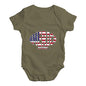 Baby Onesies America Rugby Ball Flag Baby Unisex Baby Grow Bodysuit 18-24 Months Khaki