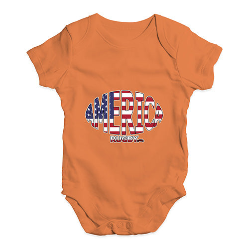 Babygrow Baby Romper America Rugby Ball Flag Baby Unisex Baby Grow Bodysuit Newborn Orange