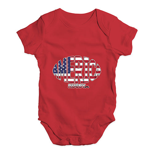 Baby Girl Clothes America Rugby Ball Flag Baby Unisex Baby Grow Bodysuit Newborn Red