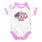 Funny Baby Clothes America Rugby Ball Flag Baby Unisex Baby Grow Bodysuit 18-24 Months White Pink Trim