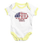 Cute Infant Bodysuit America Rugby Ball Flag Baby Unisex Baby Grow Bodysuit 6-12 Months White Yellow Trim