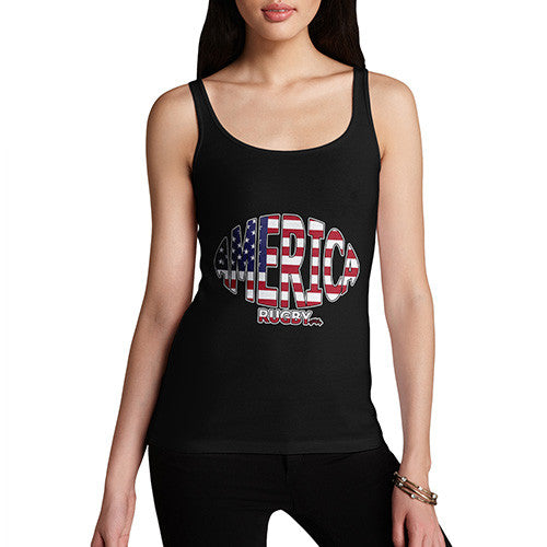 Women's America Rugby Ball Flag Tank Top