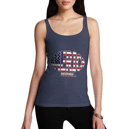 Women's America Rugby Ball Flag Tank Top