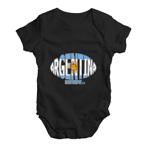 Baby Girl Clothes Argentina Rugby Ball Flag Baby Unisex Baby Grow Bodysuit 6-12 Months Black